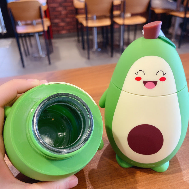 Cute Cartoon Avocado Glass -Double Layer